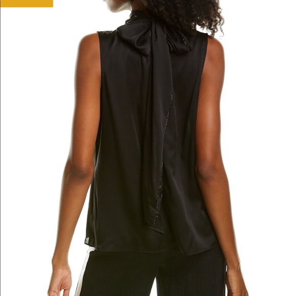 ST. JOHN COLLECTION Georgette Silk Halter Neck Top - Picture 4 of 4